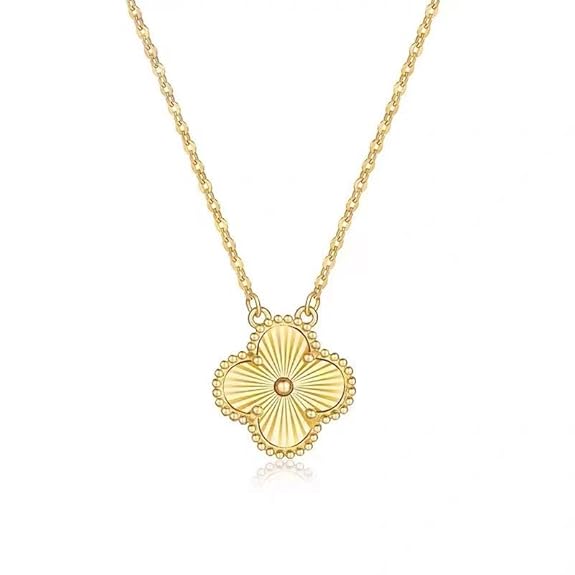 Golden Clover Pendant Necklace - SubhagAlankar