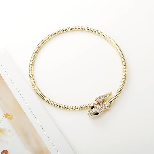 Golden Serpent Choker Necklcae - SubhagAlankar