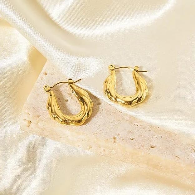Zoe Wavy Hoop Earrings - SubhagAlankar