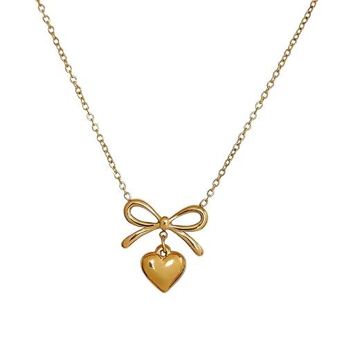 Ella’s Bow Heart Necklace - SubhagAlankar