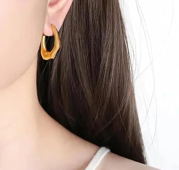 Raya Golden Statement Hoops - SubhagAlankar