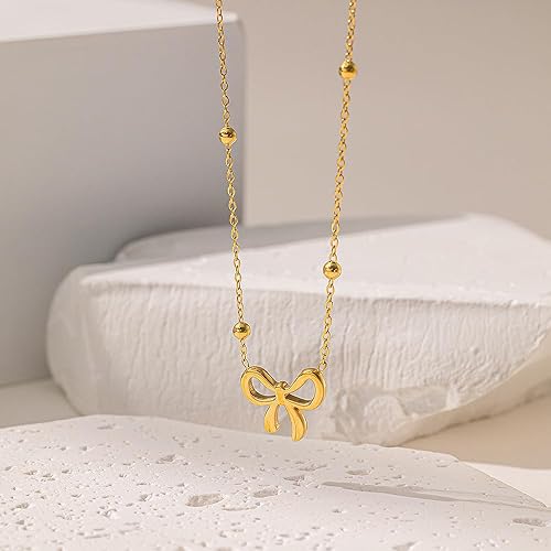 Charming Bow Bead Chain Necklace - SubhagAlankar