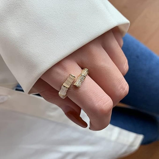 Opal Galaxy Bamboo Gemstone Ring - SubhagAlankar