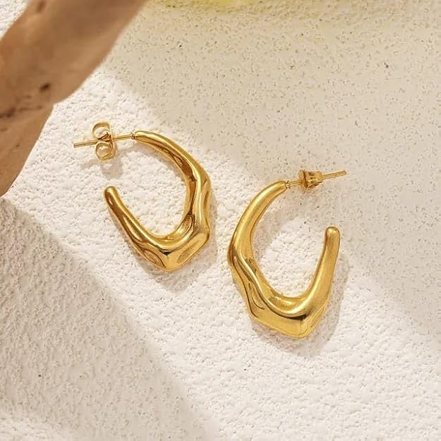 Raya Golden Statement Hoops - SubhagAlankar