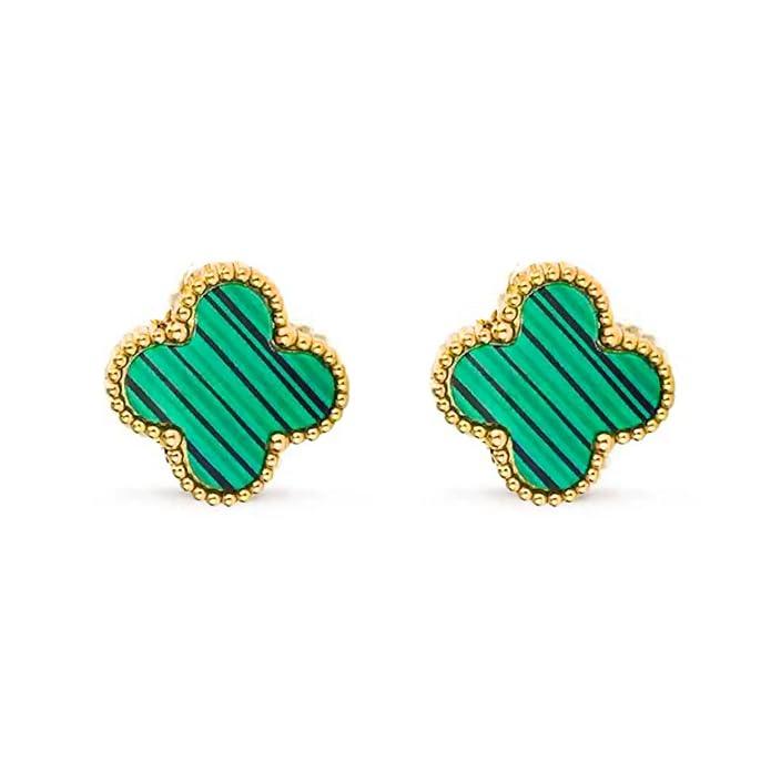 Statement Green Clover Studs - SubhagAlankar