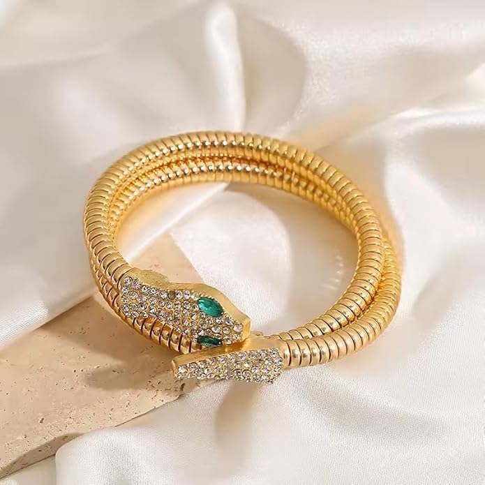 Golden Dainty Serpent Bracelet - SubhagAlankar