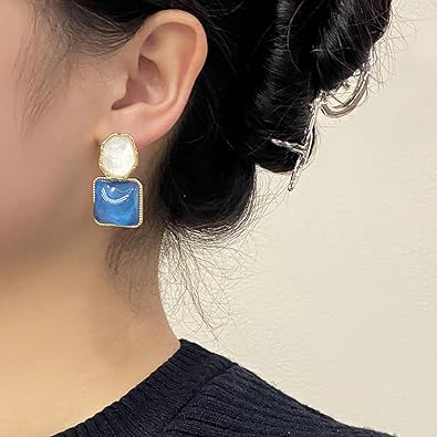 Aqua Blue Marble Drop - SubhagAlankar