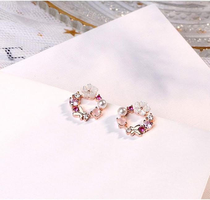 Blossom Circle Stud Earrings - SubhagAlankar