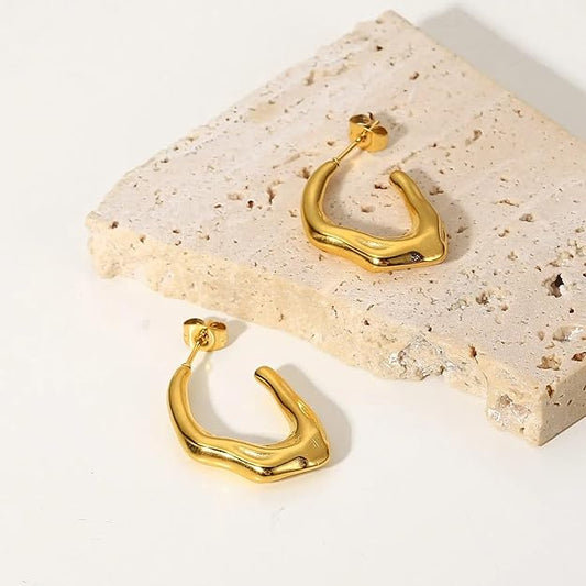 Raya Golden Statement Hoops - SubhagAlankar