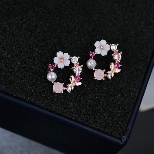 Blossom Circle Stud Earrings - SubhagAlankar