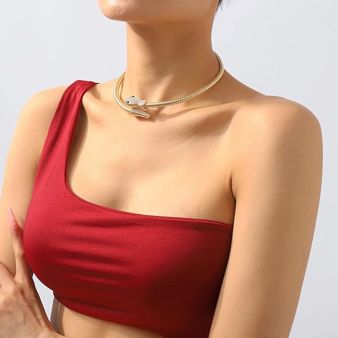 Golden Serpent Choker Necklcae - SubhagAlankar