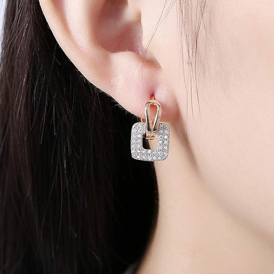 Elegant Gold Crystal Danglers Earring - SubhagAlankar
