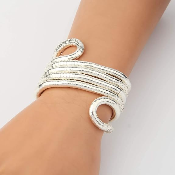 Silver Bendable Statement Necklace - SubhagAlankar