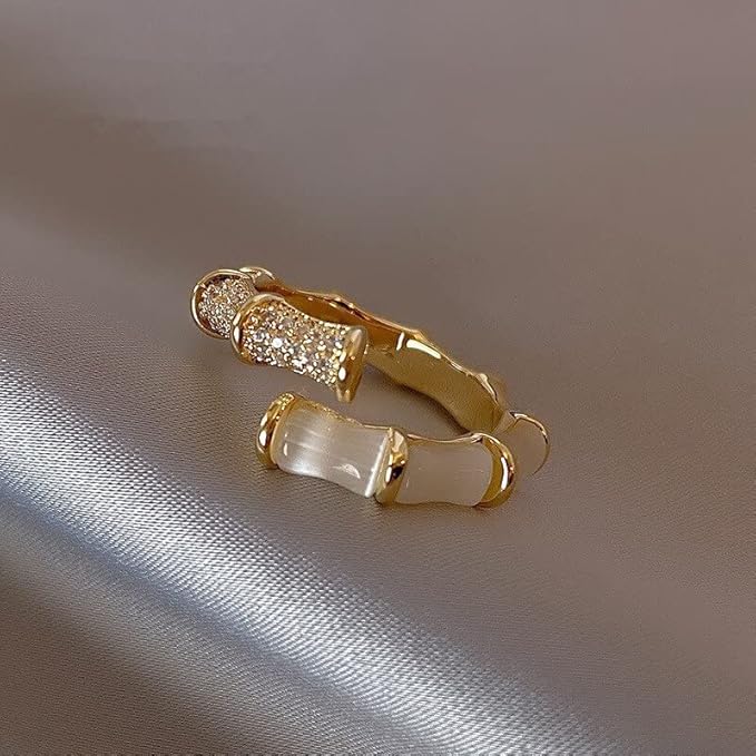 Opal Galaxy Bamboo Gemstone Ring - SubhagAlankar