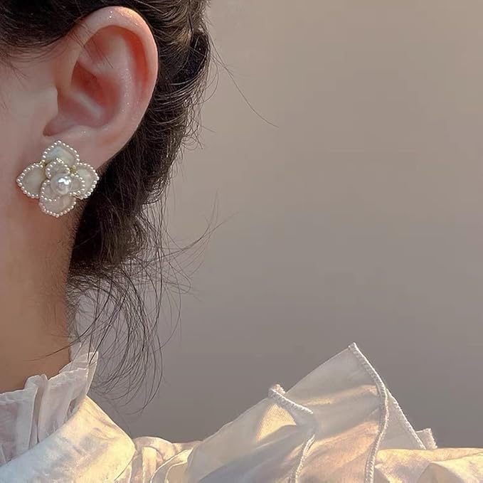 Charm Floral Pearl Studs Earring - SubhagAlankar