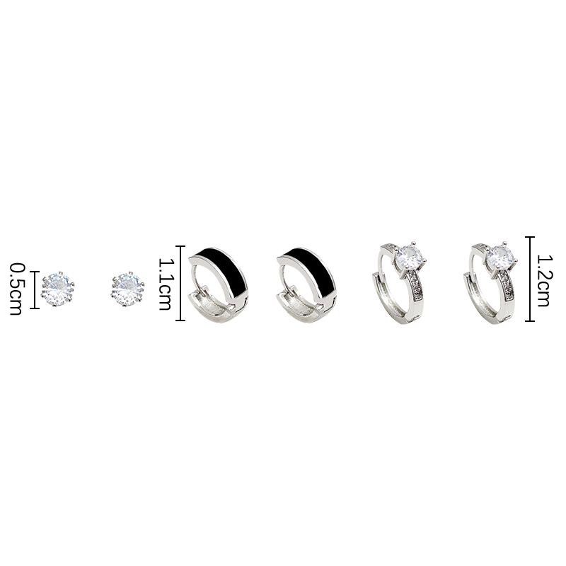 Minimal 3 pair silver earrings