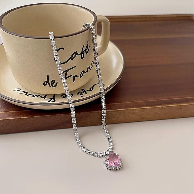 Blush babe Pink Heart Necklace - SubhagAlankar