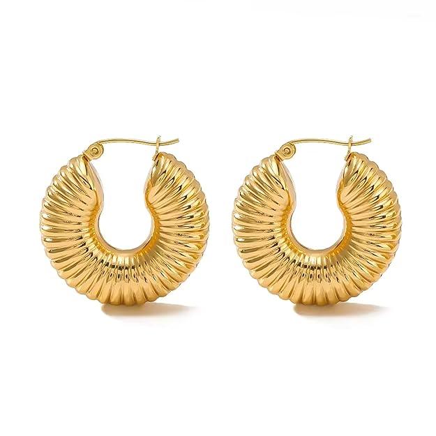 Statement Gold Coil Earring - SubhagAlankar