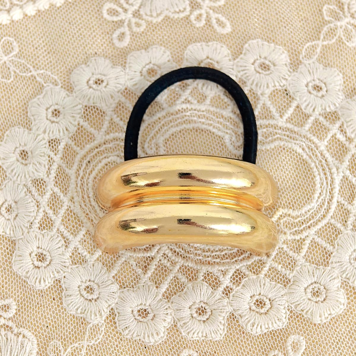 Double Band Gold Hair Tie - SubhagAlankar