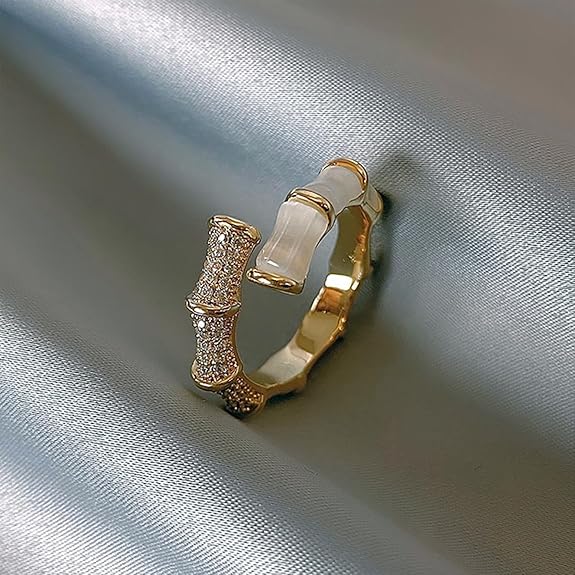 Opal Galaxy Bamboo Gemstone Ring - SubhagAlankar