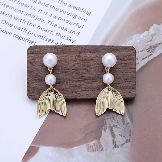 Mermaid Tail Drop Earrings - SubhagAlankar