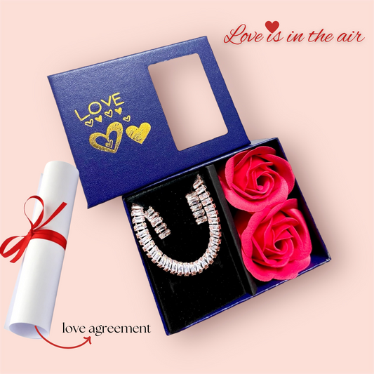 Shiny AF Set With Love Agreement - Rose gold - SubhagAlankar