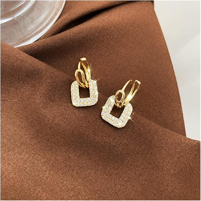 Elegant Gold Crystal Danglers Earring - SubhagAlankar