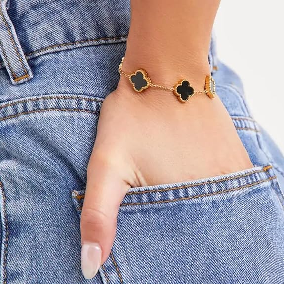 Black Clover Bracelet - SubhagAlankar