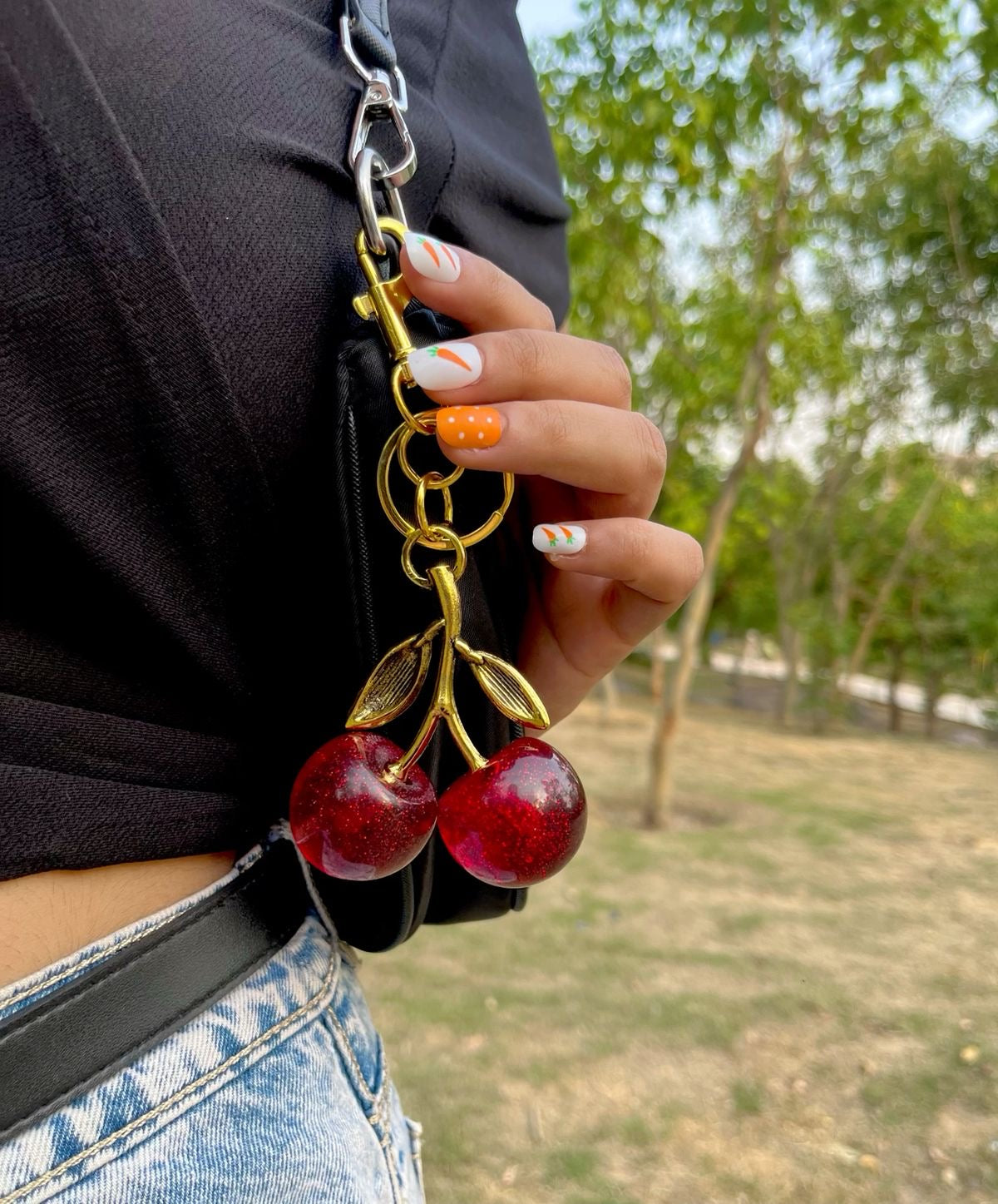 Golden Cherry BagCharm