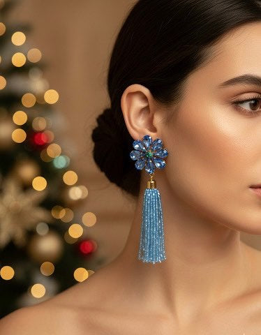 Crystal tassel danglers