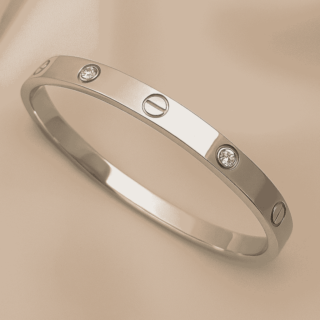 Stainless Steel Silver Toned Love Band Bangle Bracelet