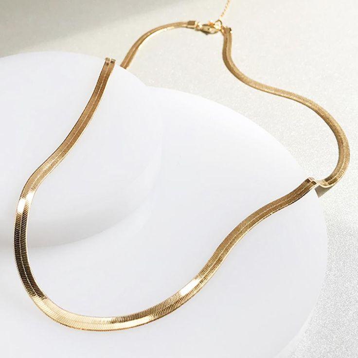 Sleek Snake Chain For Women - 18k Gold Plated - SubhagAlankar