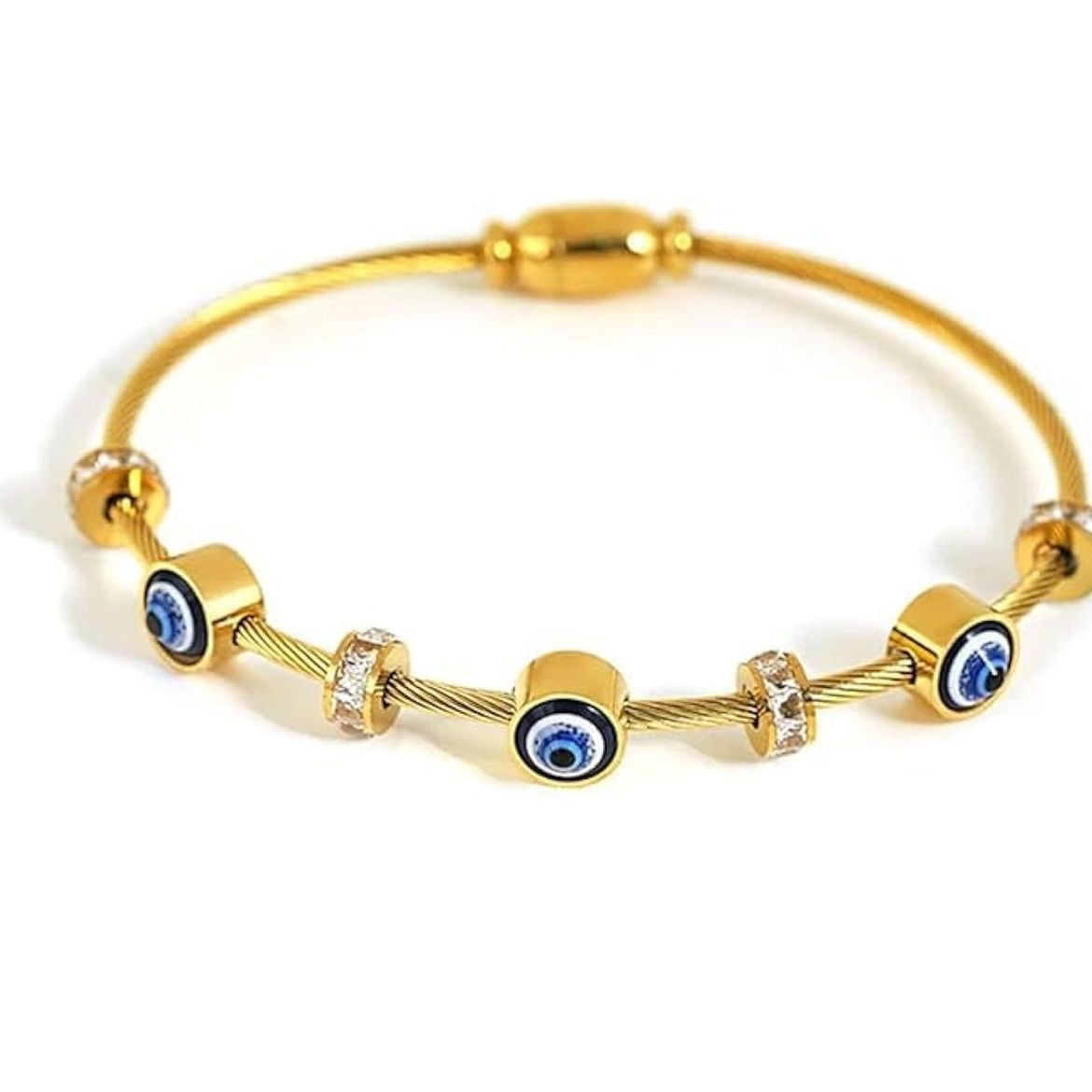 Thin Wrist Evil Eye Bracelet | 18K Gold Plated, Baby Size