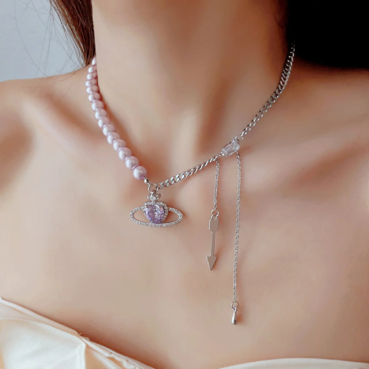 Astral Pearl Pendant Necklace - SubhagAlankar
