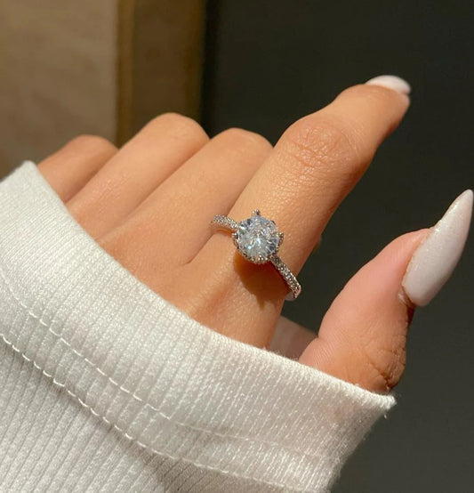 Silver Solitaire Promise Ring - SubhagAlankar