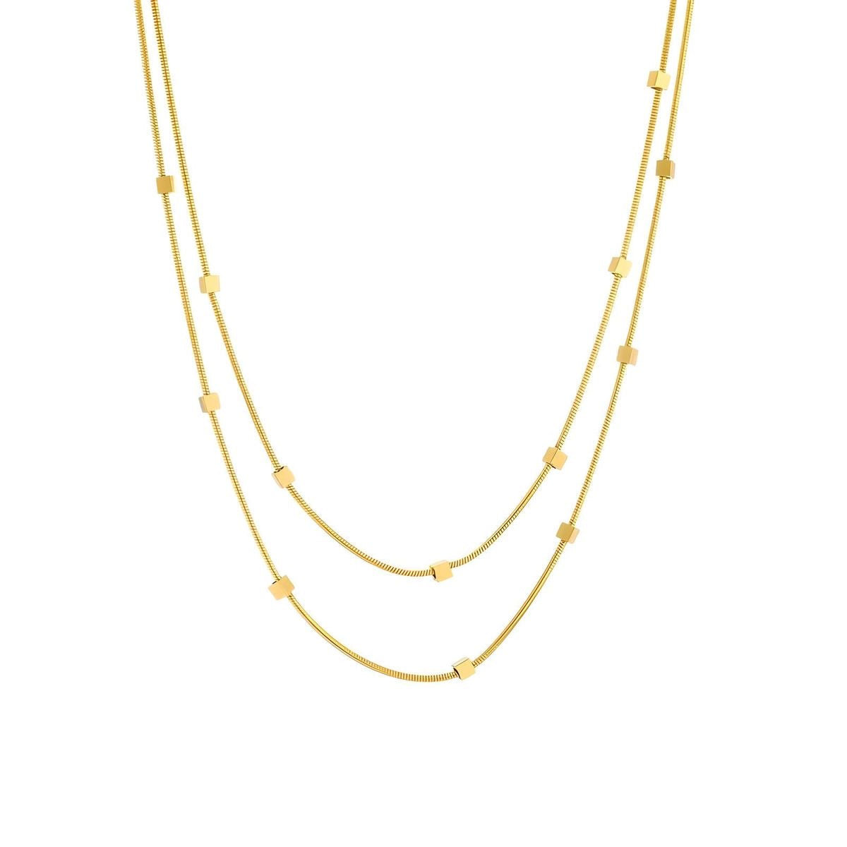 Duo Layer Beaded Chain Necklace