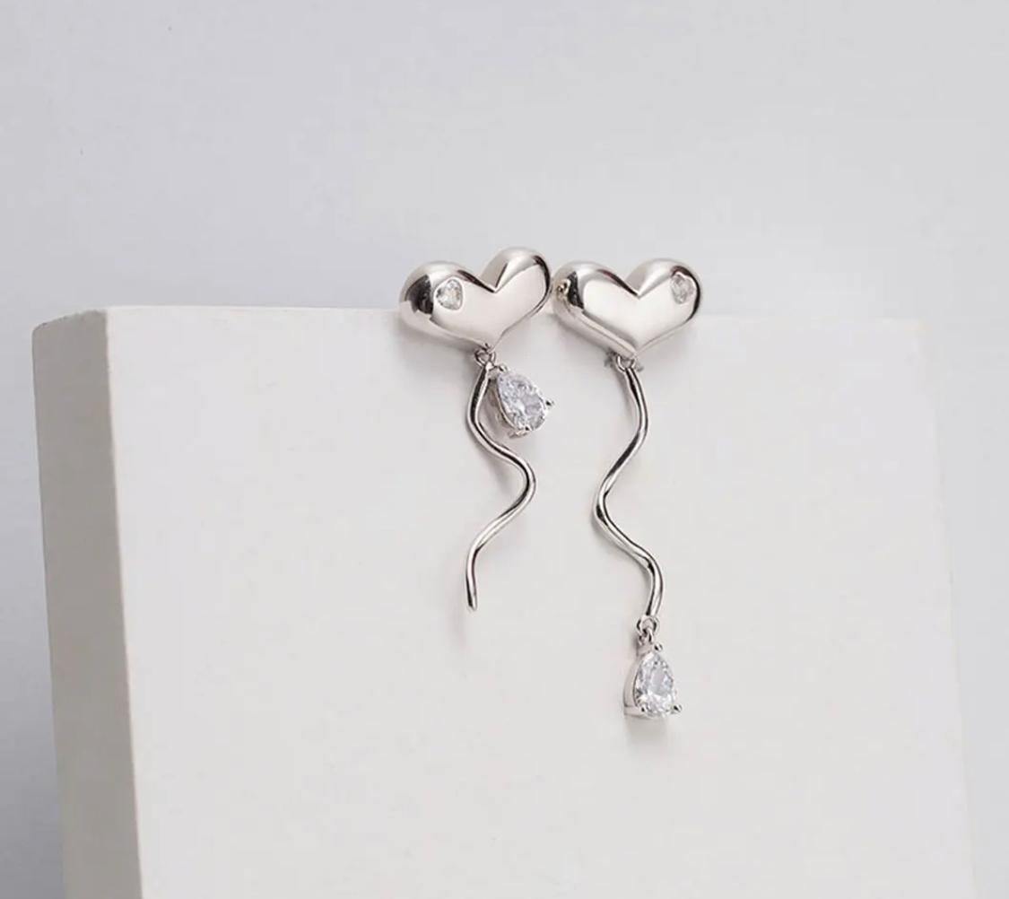 Soul Mate Silver Drop Earrings - SubhagAlankar