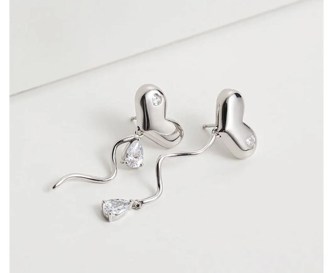 Soul Mate Silver Drop Earrings - SubhagAlankar