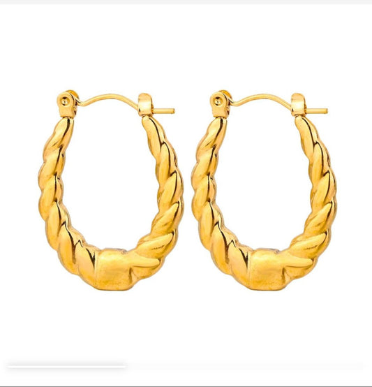 Golden Statement Hoop Earring - SubhagAlankar