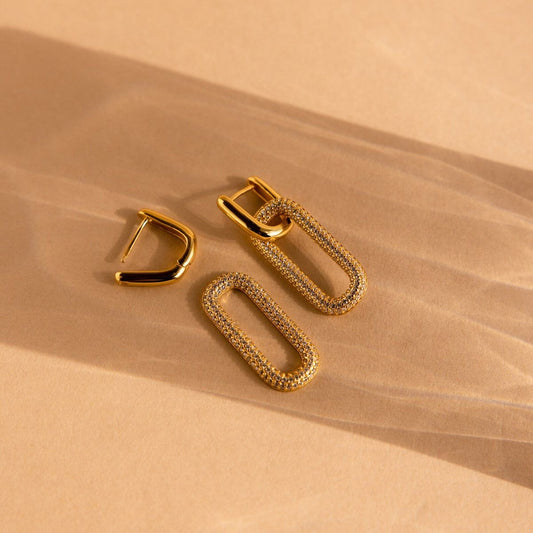 Linked Luxe Pave Earrings