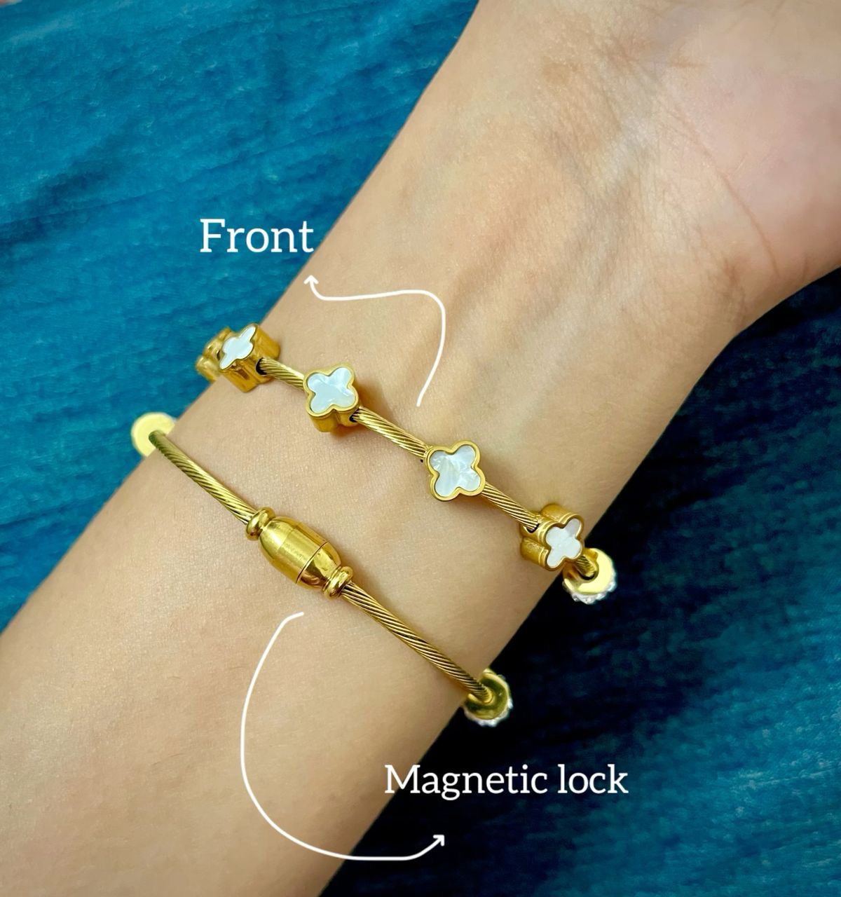 White Clover Bangel Bracelet