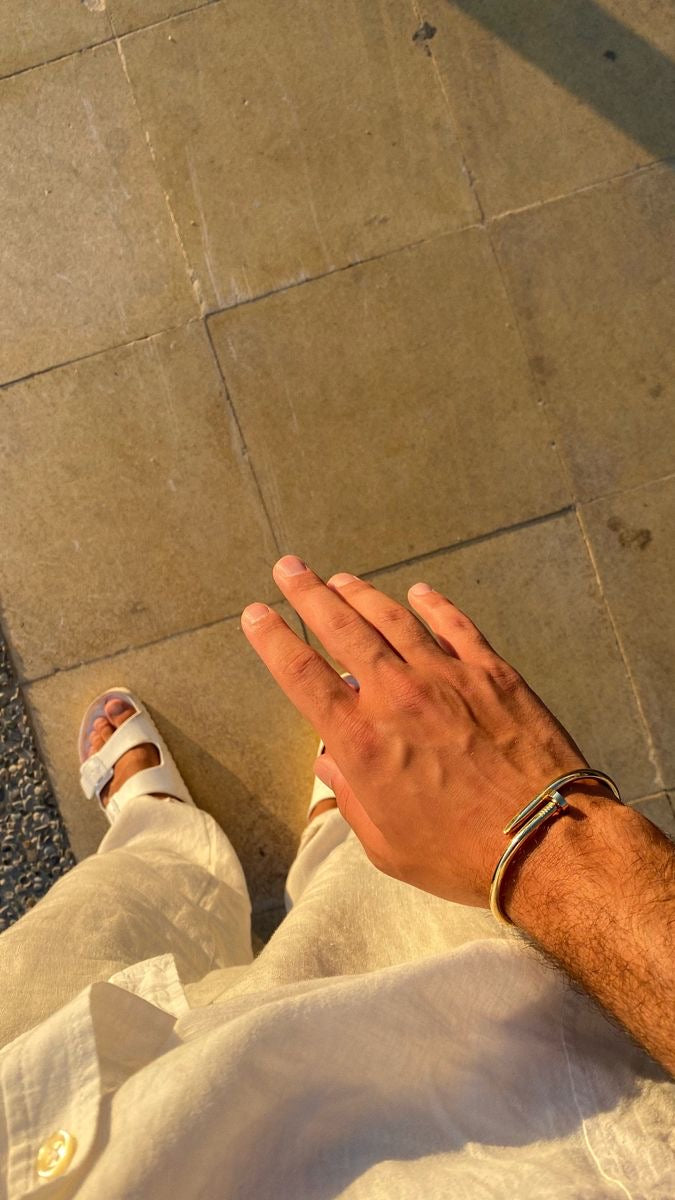 Men's Nail Bracelet-Gold