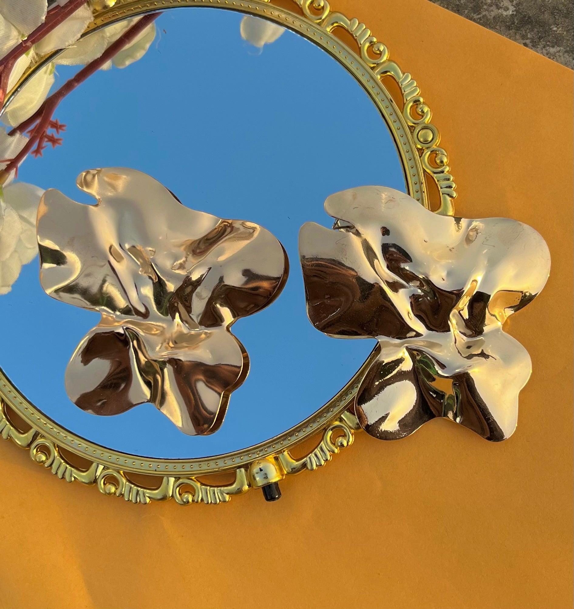 Sun-Kissed Leaf Earring - Statement - SubhagAlankar