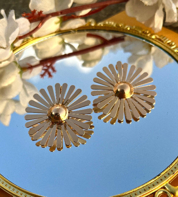 Sunlit Gold Stud - Statement - SubhagAlankar