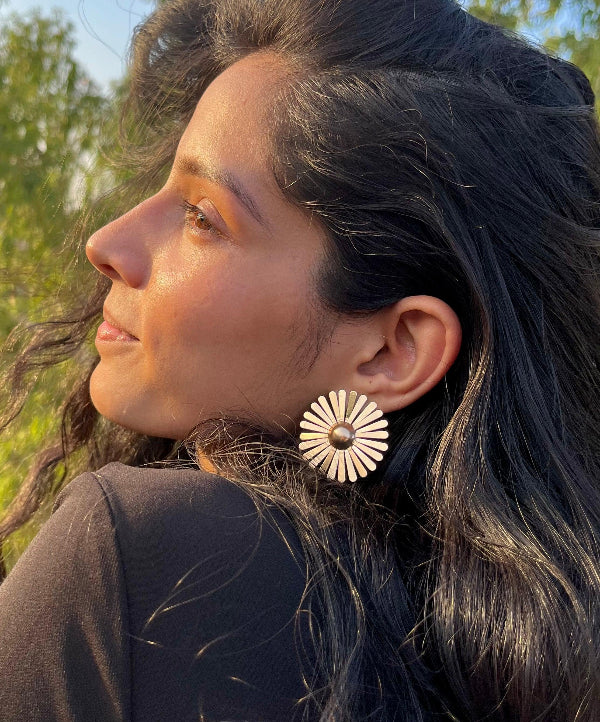 Sunlit Gold Stud - Statement - SubhagAlankar