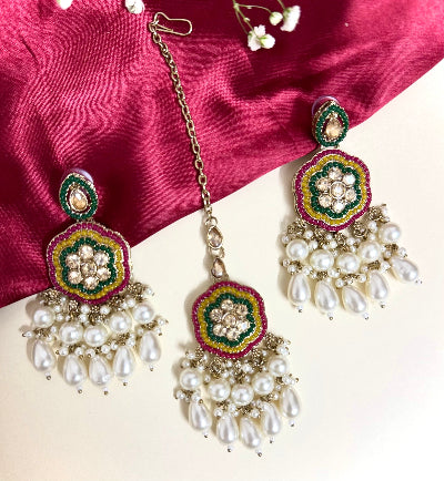 Saanvi Mangtika Earring Set - SubhagAlankar