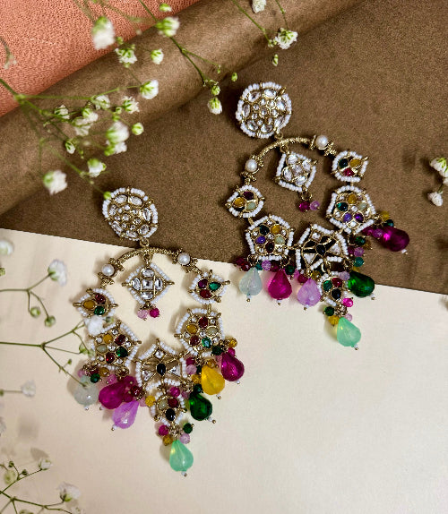 Panash Chandbali Earring - Multicolor - SubhagAlankar