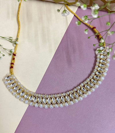 Kavya Kundan Choker Jewellery set - SubhagAlankar