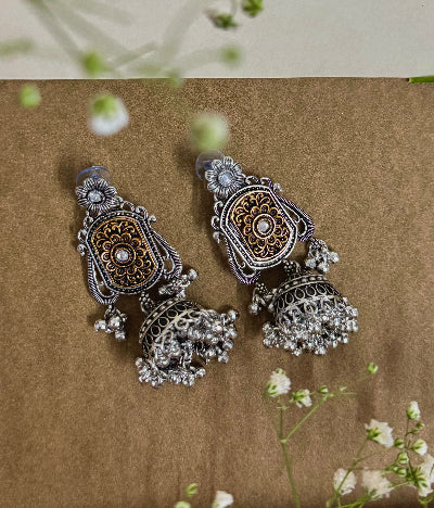 Gopali Square Jhumka Earring - SubhagAlankar