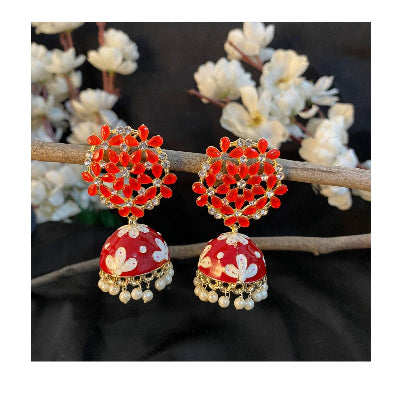 Urvi Stone Meenakari (Red) - SubhagAlankar